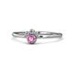 1 - Paw Bold Round Pink Sapphire and Diamond Promise Ring 
