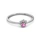 2 - Paw Bold Round Pink Sapphire and Diamond Promise Ring 