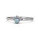 1 - Paw Bold Round Aquamarine and Diamond Promise Ring 
