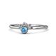 1 - Paw Bold Round Blue Topaz and Diamond Promise Ring 