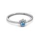2 - Paw Bold Round Blue Topaz and Diamond Promise Ring 