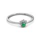 2 - Paw Bold Round Emerald and Diamond Promise Ring 
