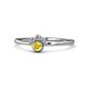 1 - Paw Bold Round Yellow Sapphire and Diamond Promise Ring 