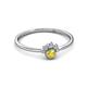 2 - Paw Bold Round Yellow Sapphire and Diamond Promise Ring 