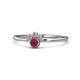 1 - Paw Bold Round Ruby and Diamond Promise Ring 