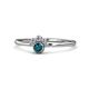 1 - Paw Bold Round London Blue Topaz and Diamond Promise Ring 