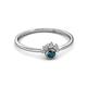 2 - Paw Bold Round London Blue Topaz and Diamond Promise Ring 