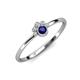 3 - Paw Bold Round Blue Sapphire and Diamond Promise Ring 
