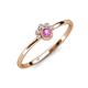 3 - Paw Bold Round Pink Sapphire and Diamond Promise Ring 