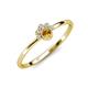 3 - Paw Bold Round Citrine and Diamond Promise Ring 