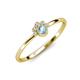 3 - Paw Bold Round Aquamarine and Diamond Promise Ring 