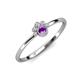 3 - Paw Bold Round Amethyst and Diamond Promise Ring 