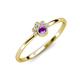 3 - Paw Bold Round Amethyst and Diamond Promise Ring 