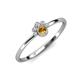 3 - Paw Bold Round Citrine and Diamond Promise Ring 
