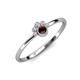 3 - Paw Bold Round Red Garnet and Diamond Promise Ring 