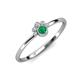 3 - Paw Bold Round Emerald and Diamond Promise Ring 