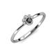 3 - Paw Bold Round Black and White Diamond Promise Ring 