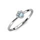 3 - Paw Bold Round Aquamarine and Diamond Promise Ring 