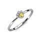 3 - Paw Bold Round Yellow Sapphire and Diamond Promise Ring 