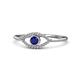 1 - Evil Eye Bold Round Blue Sapphire and Diamond Promise Ring 