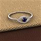 2 - Evil Eye Bold Round Blue Sapphire and Diamond Promise Ring 