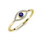 3 - Evil Eye Bold Round Blue Sapphire and Diamond Promise Ring 