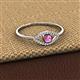 2 - Evil Eye Bold Round Pink Sapphire and Diamond Promise Ring 