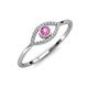3 - Evil Eye Bold Round Pink Sapphire and Diamond Promise Ring 