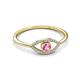 2 - Evil Eye Bold Round Pink Sapphire and Diamond Promise Ring 