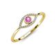 3 - Evil Eye Bold Round Pink Sapphire and Diamond Promise Ring 