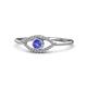 1 - Evil Eye Bold Round Tanzanite and Diamond Promise Ring 