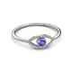 2 - Evil Eye Bold Round Tanzanite and Diamond Promise Ring 
