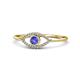 1 - Evil Eye Bold Round Tanzanite and Diamond Promise Ring 