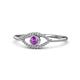 1 - Evil Eye Bold Round Amethyst and Diamond Promise Ring 