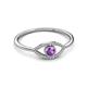 2 - Evil Eye Bold Round Amethyst and Diamond Promise Ring 