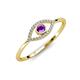 3 - Evil Eye Bold Round Amethyst and Diamond Promise Ring 