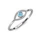 3 - Evil Eye Bold Round Blue Topaz and Diamond Promise Ring 