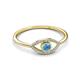 2 - Evil Eye Bold Round Blue Topaz and Diamond Promise Ring 