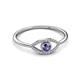 2 - Evil Eye Bold Round Iolite and Diamond Promise Ring 
