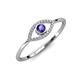 3 - Evil Eye Bold Round Iolite and Diamond Promise Ring 