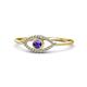 1 - Evil Eye Bold Round Iolite and Diamond Promise Ring 