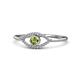 1 - Evil Eye Bold Round Peridot and Diamond Promise Ring 