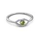 2 - Evil Eye Bold Round Peridot and Diamond Promise Ring 