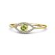 1 - Evil Eye Bold Round Peridot and Diamond Promise Ring 