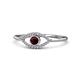 1 - Evil Eye Bold Round Red Garnet and Diamond Promise Ring 