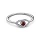 2 - Evil Eye Bold Round Red Garnet and Diamond Promise Ring 