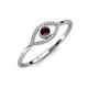 3 - Evil Eye Bold Round Red Garnet and Diamond Promise Ring 