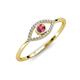 3 - Evil Eye Bold Round Rhodolite Garnet and Diamond Promise Ring 