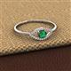 2 - Evil Eye Bold Round Emerald and Diamond Promise Ring 