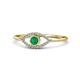 1 - Evil Eye Bold Round Emerald and Diamond Promise Ring 